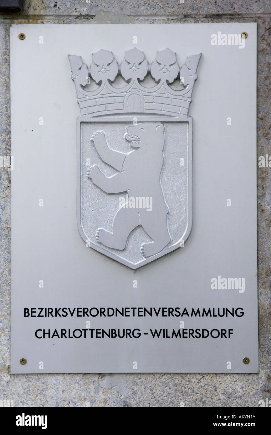 Inscription - Les délégués du district de Charlottenberg et Wilmersdorf, Berlin, Allemagne Banque D'Images
