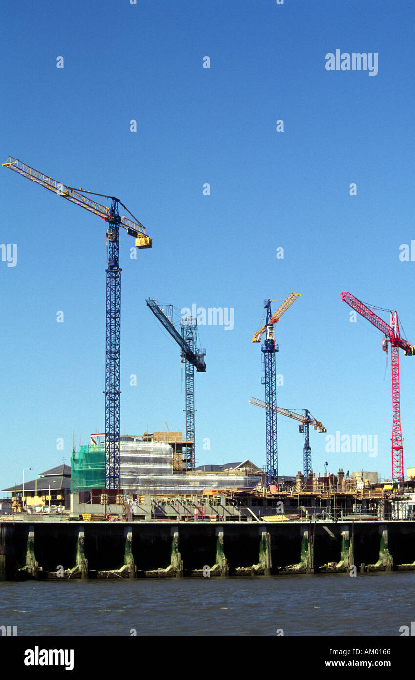 Grues le long de la Tamise Banque D'Images