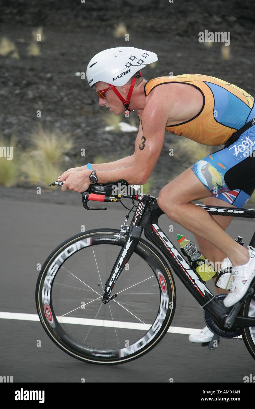 Triathlet Luke Bell, de l'Australie à Hawaï, États-Unis Banque D'Images