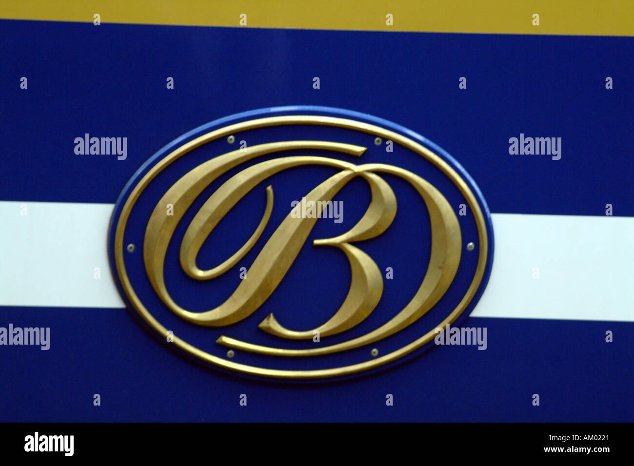 Train bleu Logo sur chariot, Cape Town Afrique du Sud RSA Banque D'Images