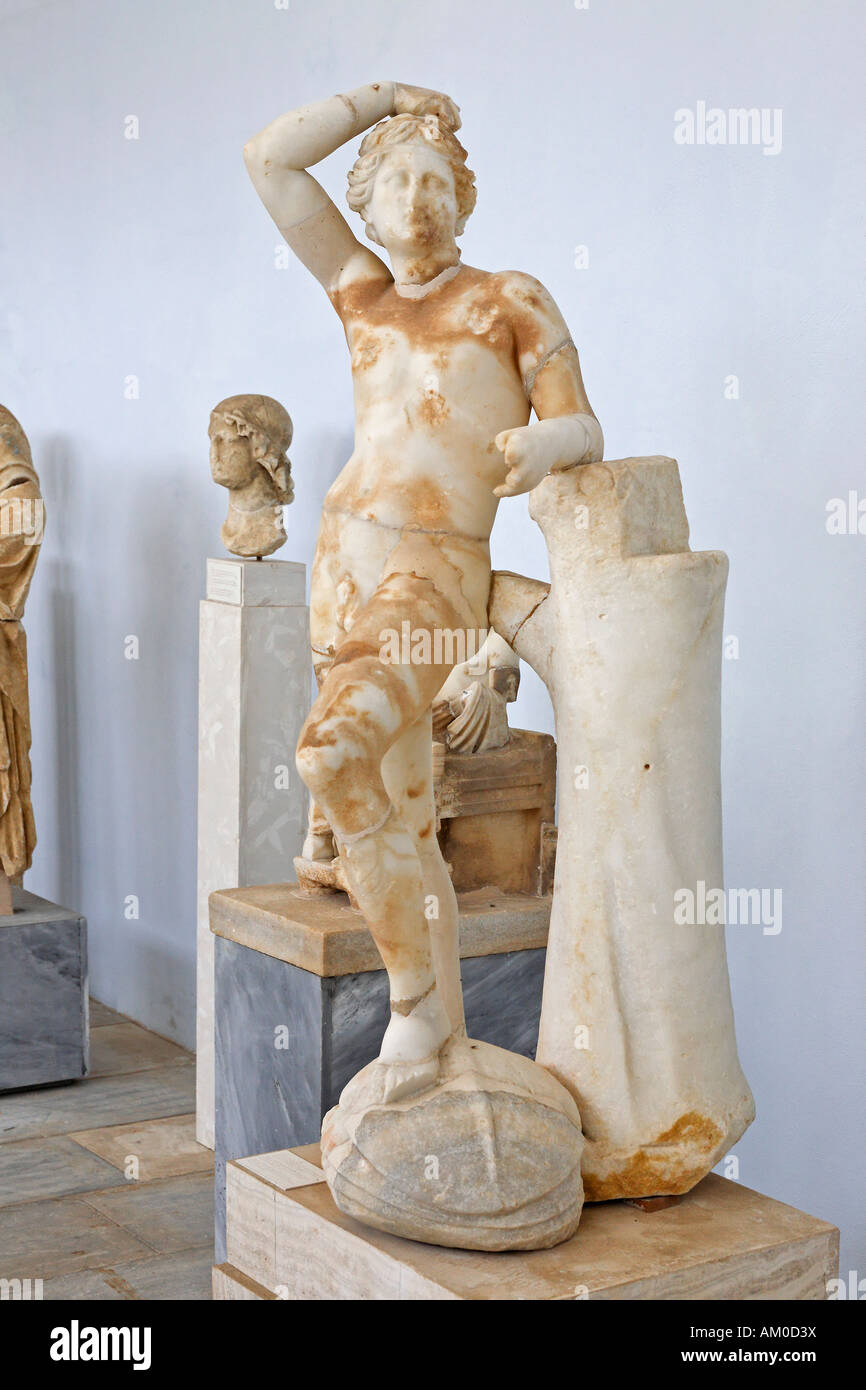 Statue d'Apollon Lykeios A 4124 au Musée de Delos, Grèce Banque D'Images