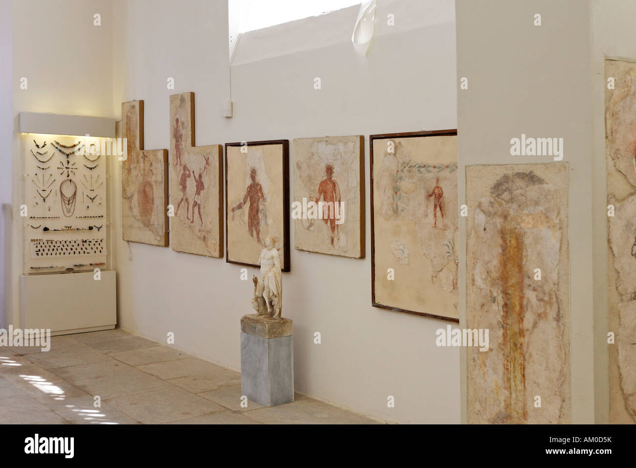 Fragments de peintures murales hellénistiques au Musée, Delos, Grèce Banque D'Images