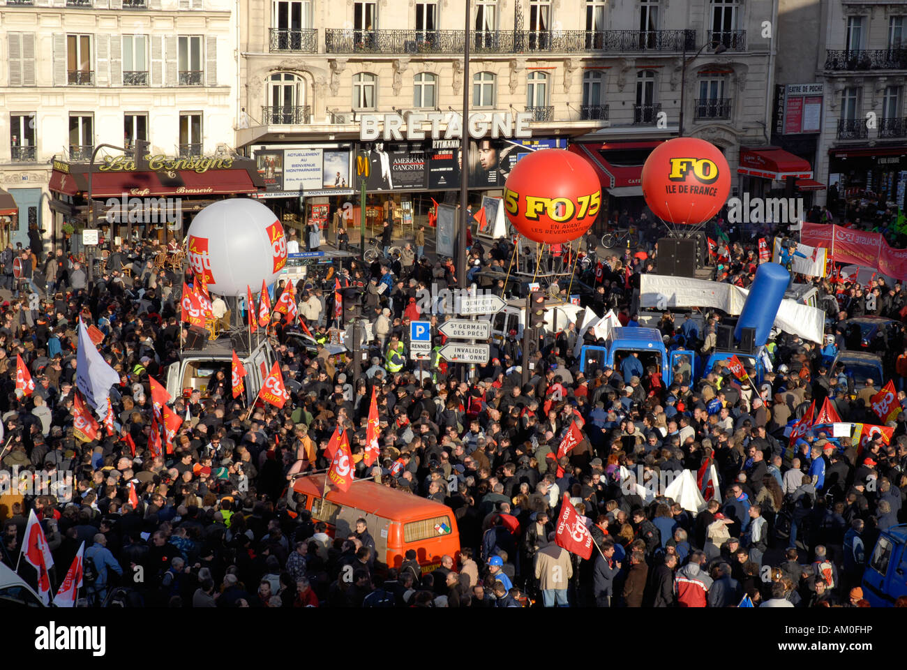 Grève manifestation à Paris France Banque D'Images