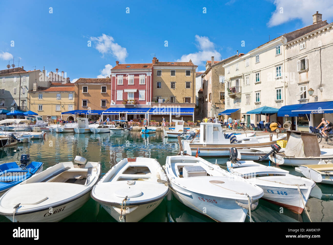 Port de l'île de Cres, Cres, Primorje - Gorski kotar, Croatie Banque D'Images