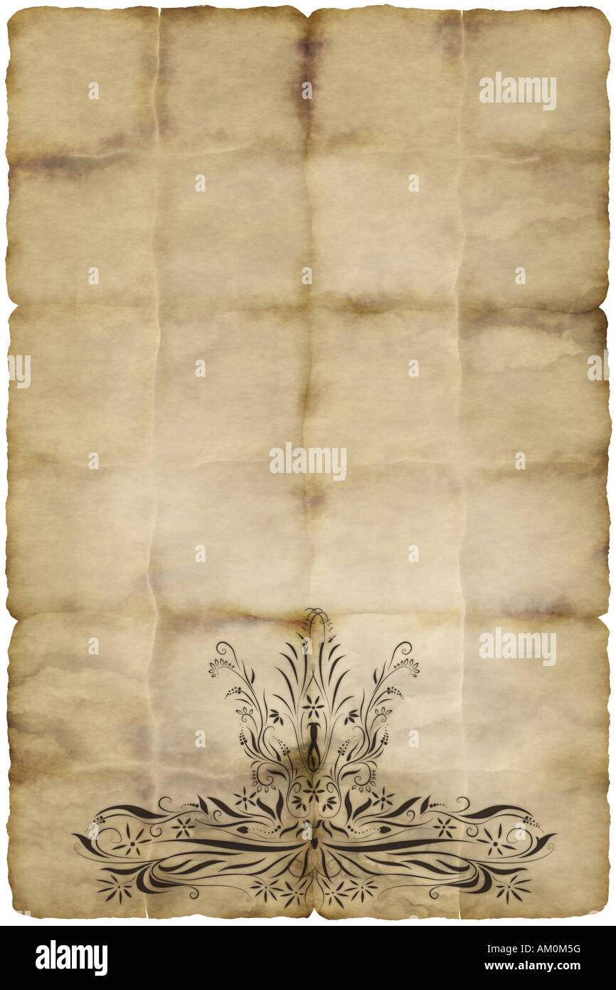 Image en arrière-plan de vieux papier ou parchemin avec regal design Banque D'Images