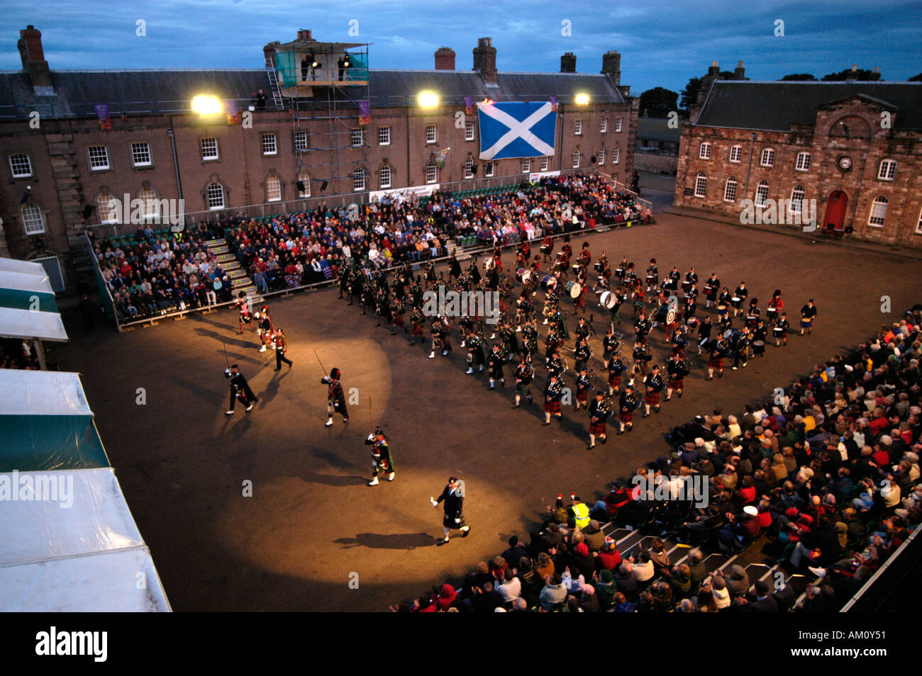 Les corps de cornemuses et tambours à l'Berwick Tattoo Banque D'Images