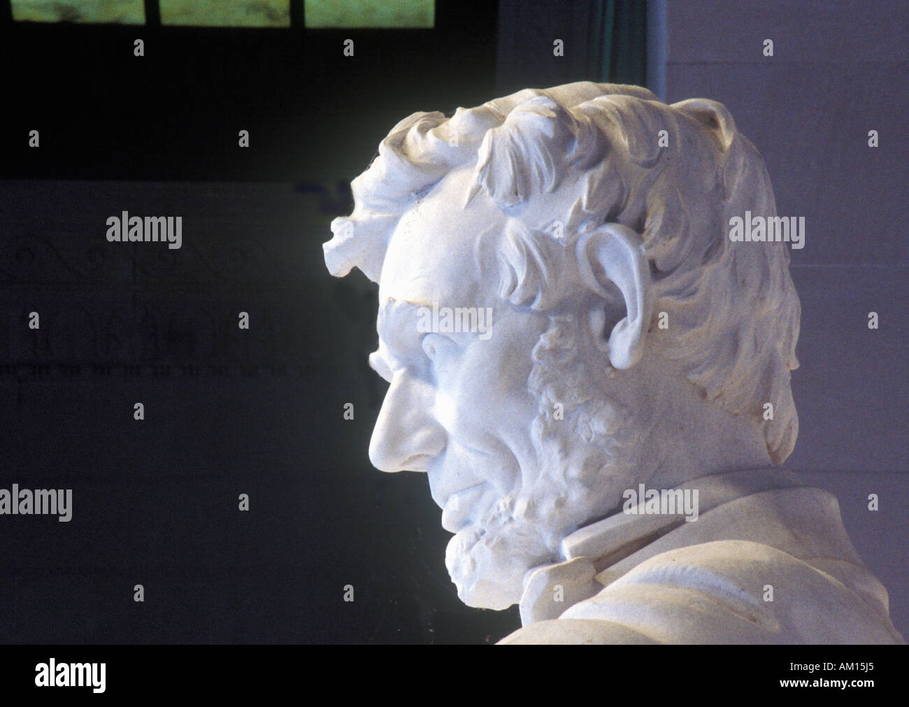 Profil de l'Abraham Lincoln de Lincoln Memorial Washington D C Banque D'Images