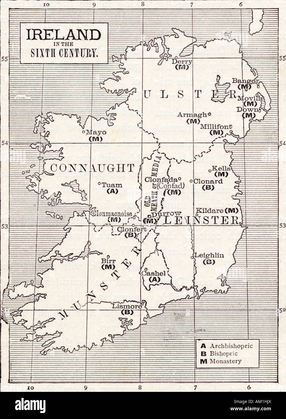 Site de l'Irlande au Vie siècle à partir de l'ouvrage l'Église d'Angleterre une histoire pour le peuple publié c 1910 Banque D'Images