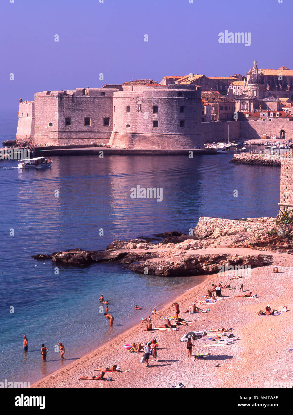 Croatie Dubrovnik beach Banque D'Images