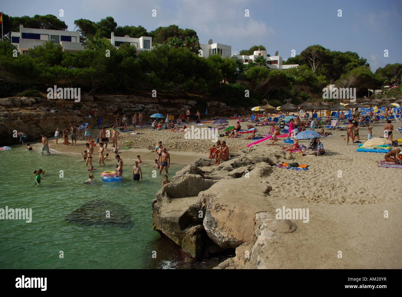 La plage de Cala des Forti, Majorque, Espagne Banque D'Images