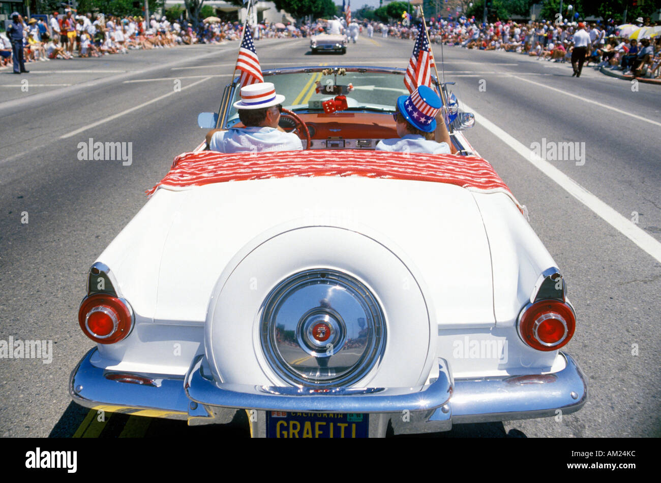 Meubles anciens en Juillet 4e Parade Convertible Pacific Palisades en Californie Banque D'Images