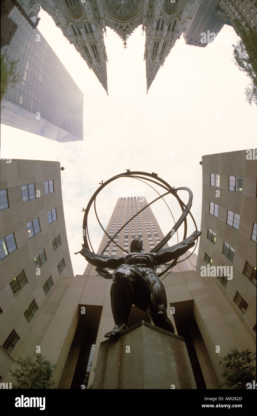 Atlas Rockefeller Center New York USA Banque D'Images