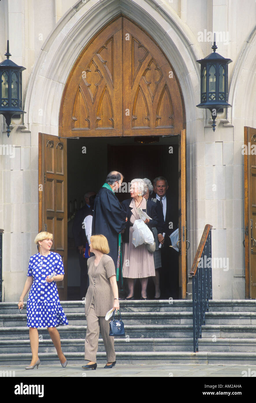 Le ministre répond à la congrégation à l'Église méthodiste à Macon en Géorgie Banque D'Images