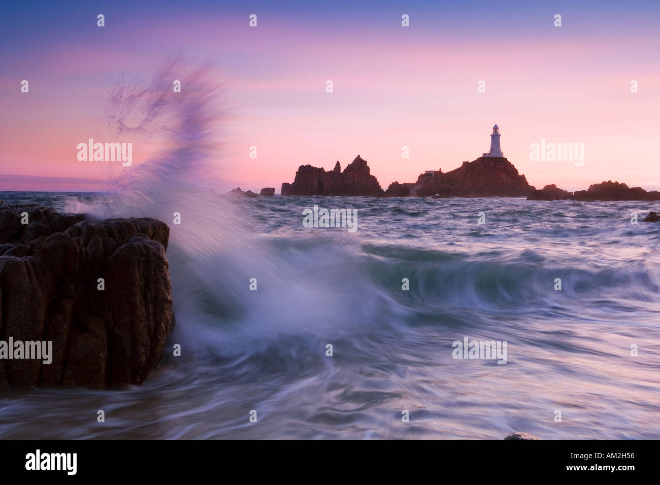 Channel Islands Jersey Serpent de mer Corbiere Lighthouse Banque D'Images