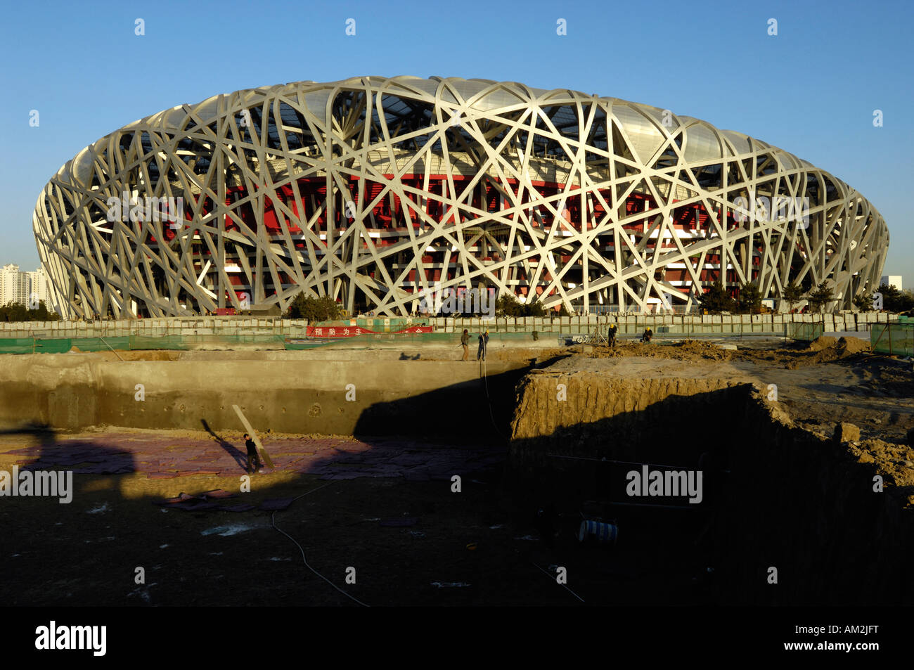 Site de construction du Stade National, connu sous le nom de nid d'oiseau pour les Jeux Olympiques de 2008 29 Nov 2007 Banque D'Images Site de construction du Stade National, connu sous le nom de nid d'oiseau pour les Jeux Olympiques de 2008 29 Nov 2007 Banque D'Images