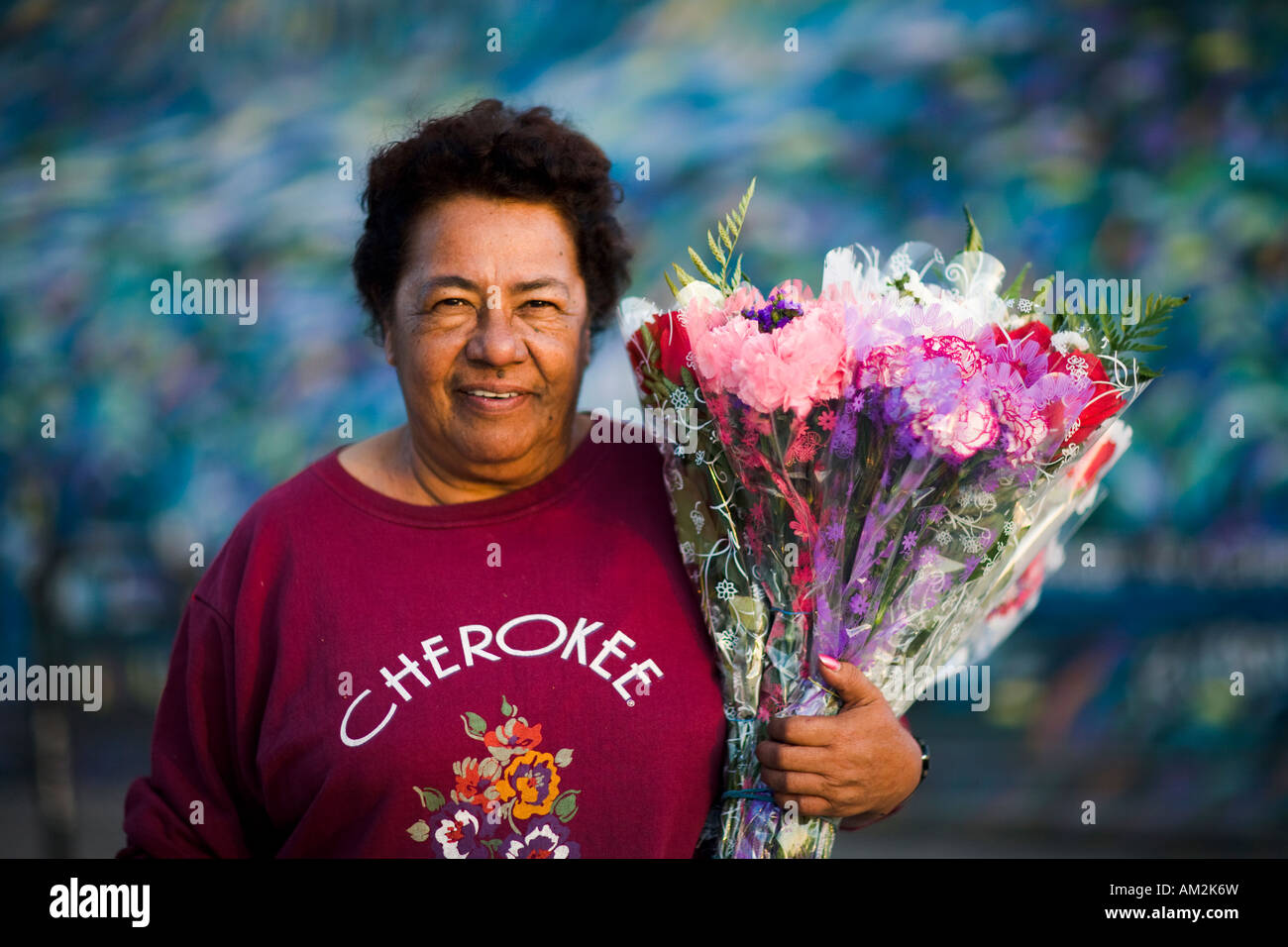 Vendeuse de fleurs Venice Beach Los Angeles County California United States of America Banque D'Images