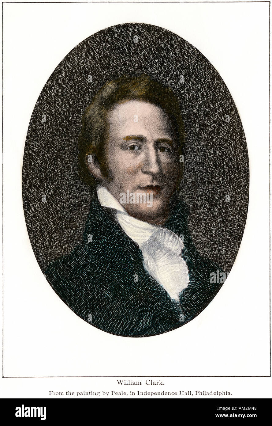 Portrait de l'explorateur William Clark. Demi-teinte de couleur à la main Banque D'Images