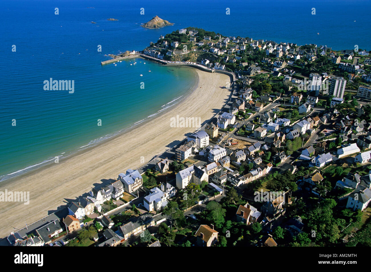 France, Cotes d' Armor, Pleneuf Val Andre (vue aérienne) Banque D'Images