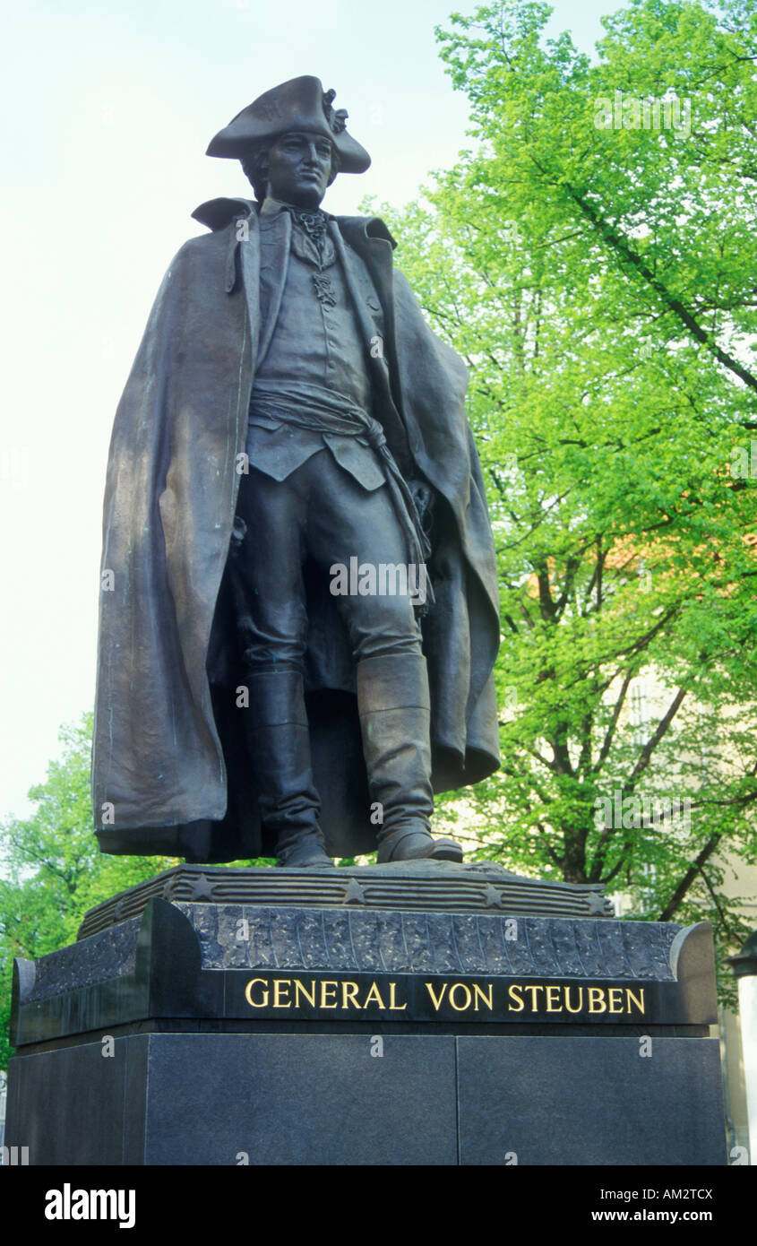 Statue du général Von Steuben à Magdebourg en Allemagne Banque D'Images