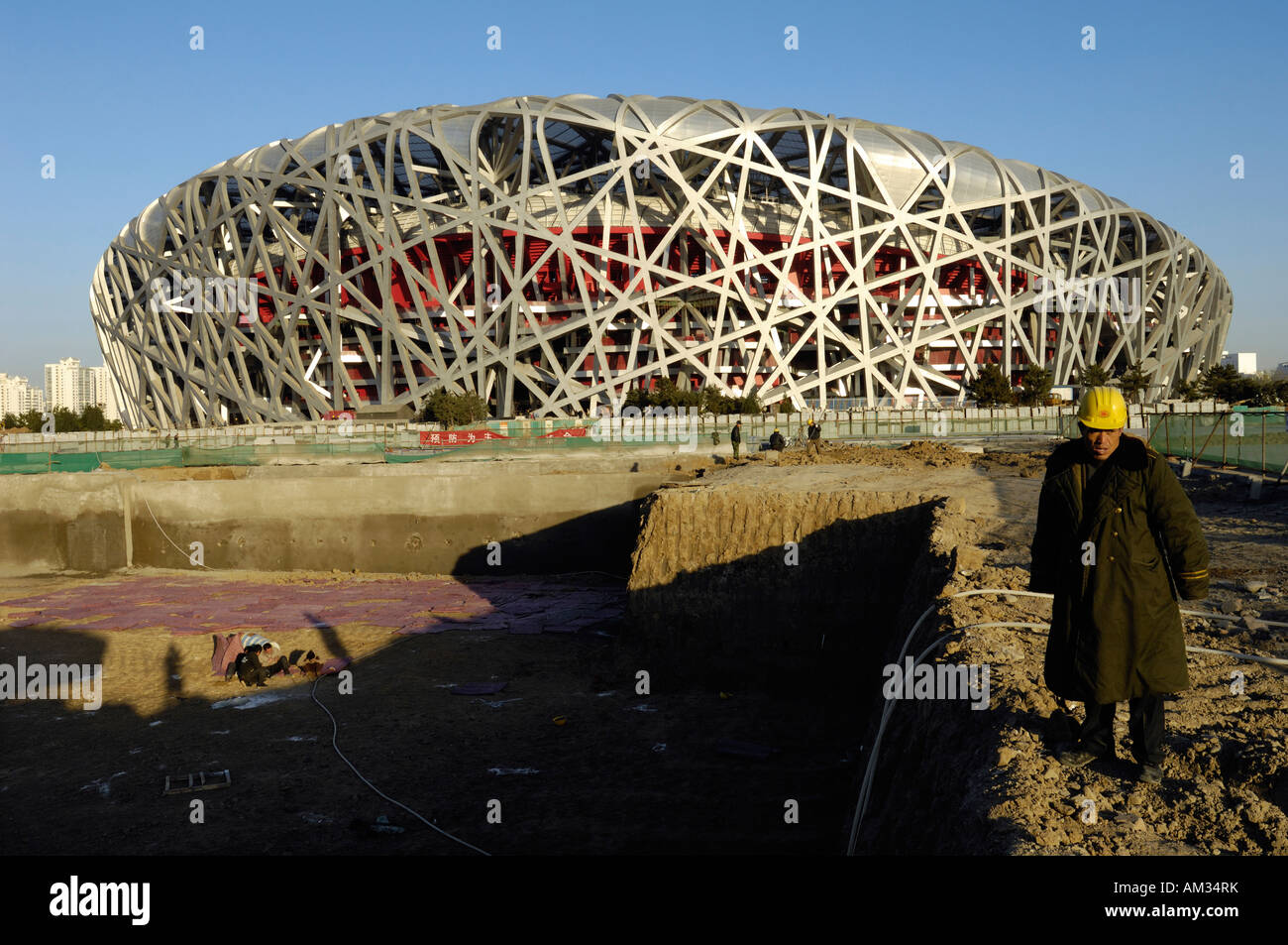 Site de construction du Stade National, connu sous le nom de nid d'oiseau pour les Jeux Olympiques de 2008 29 Nov 2007 Banque D'Images Site de construction du Stade National, connu sous le nom de nid d'oiseau pour les Jeux Olympiques de 2008 29 Nov 2007 Banque D'Images