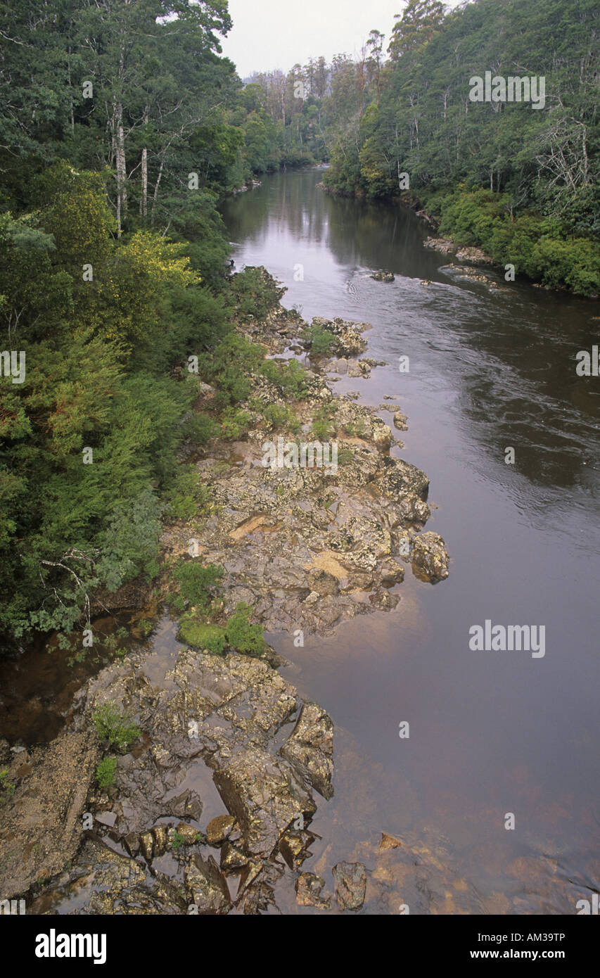 La télécommande Arthur River dans l'ouest de la Tasmanie Banque D'Images