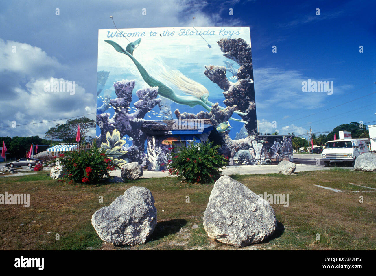 Welcome sign Key Largo FL Banque D'Images