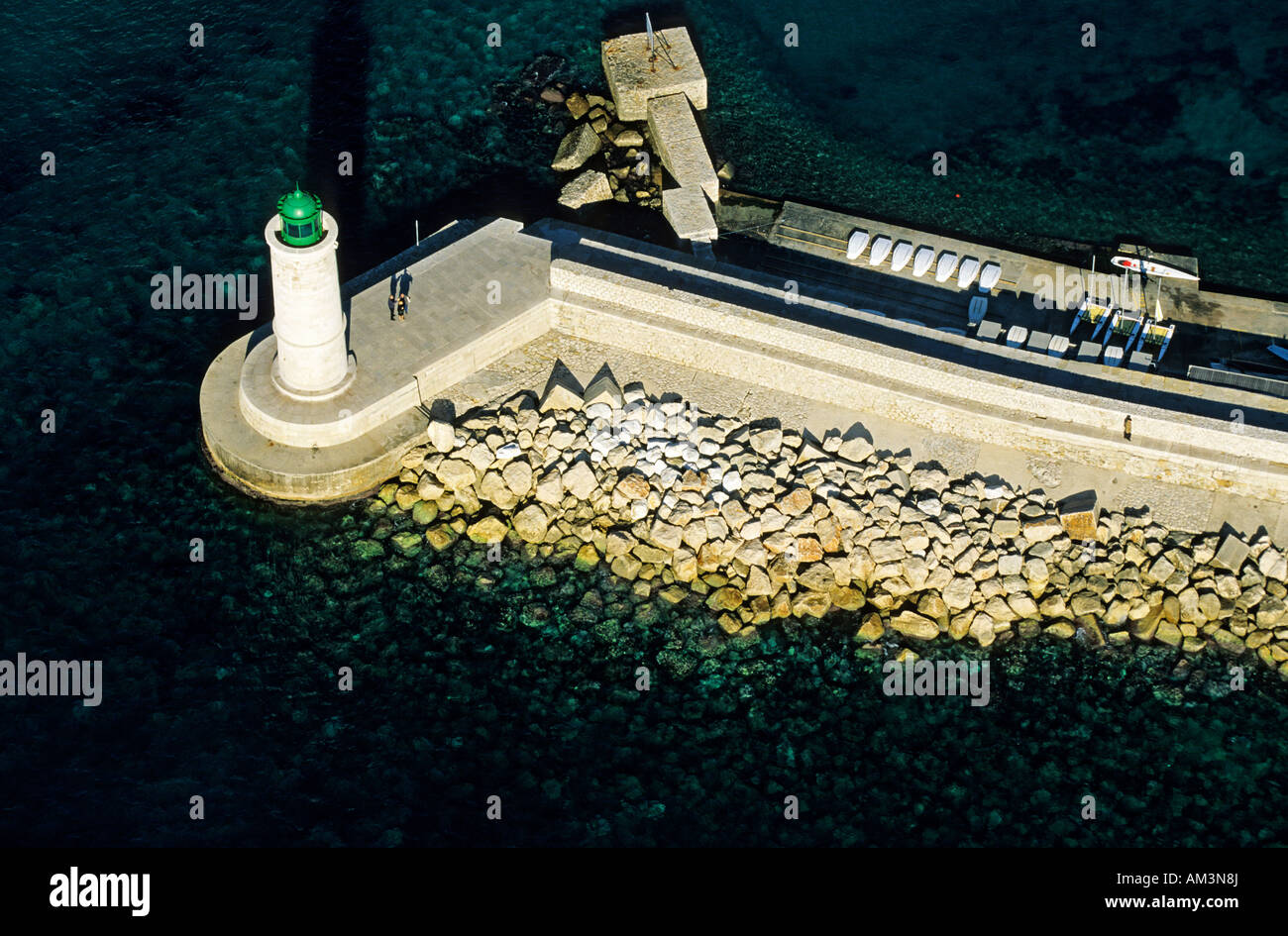 France, Bouches du Rhône, Cassis, lighthouse (vue aérienne) Banque D'Images