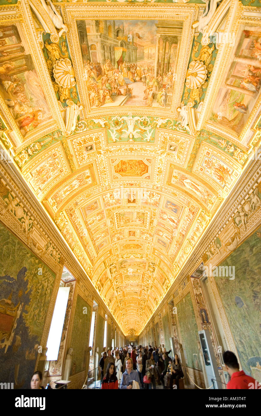 La Galerie de cartes au Musée du Vatican Rome Italie Banque D'Images