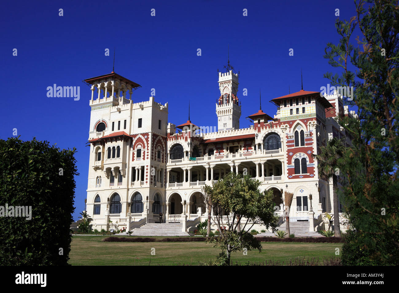 L'Égypte, la côte Méditerranéenne, Alexandrie, Palais Montazah, anciennement propriété du roi Farouk Banque D'Images