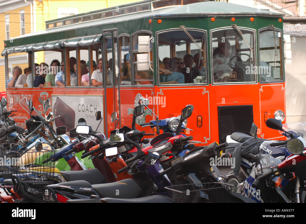 Key West et les touristes Bus Banque D'Images