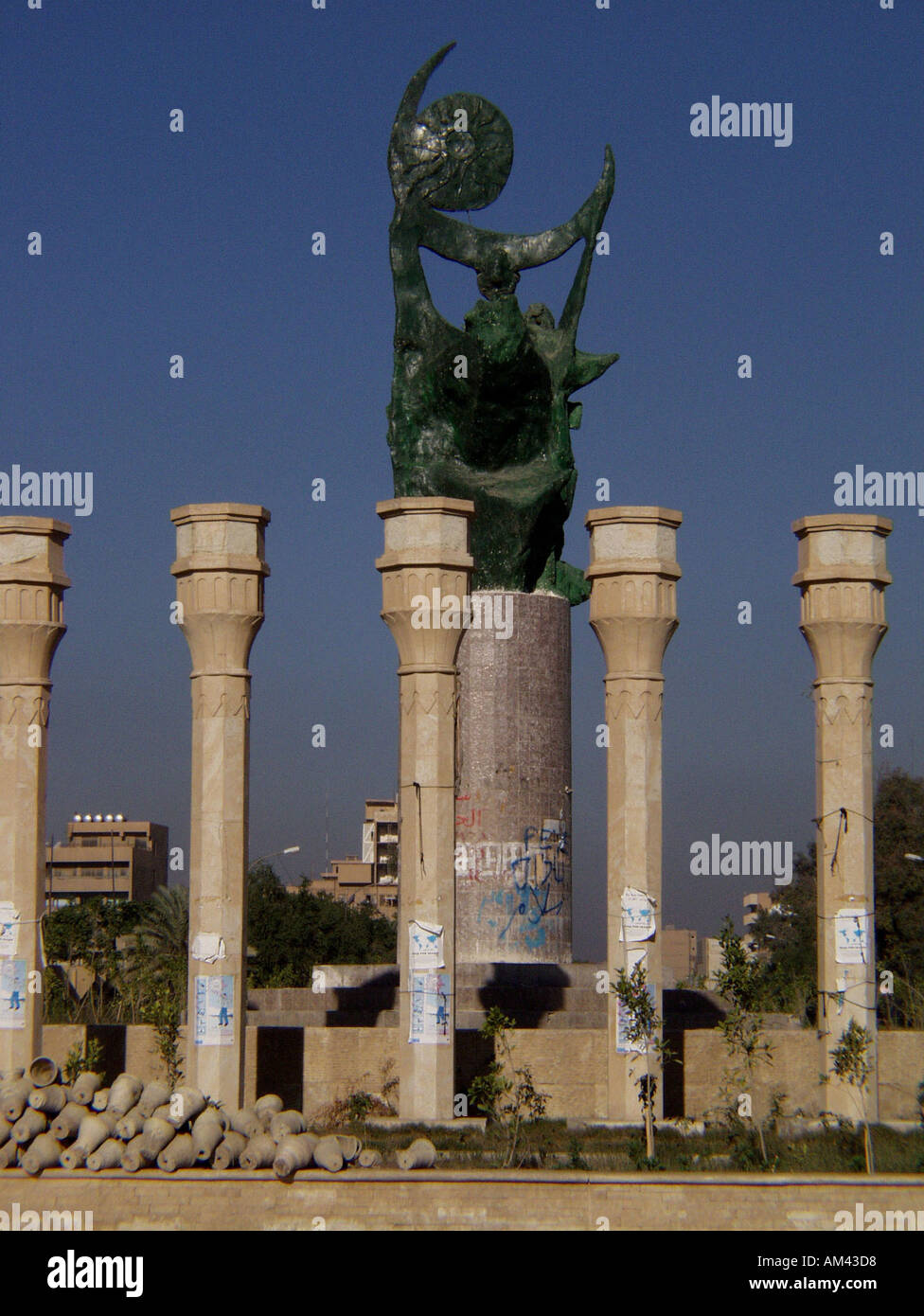 Bagdad Nouveau Monument de la libération en remplacement de la statue de Saddam Hussein Banque D'Images
