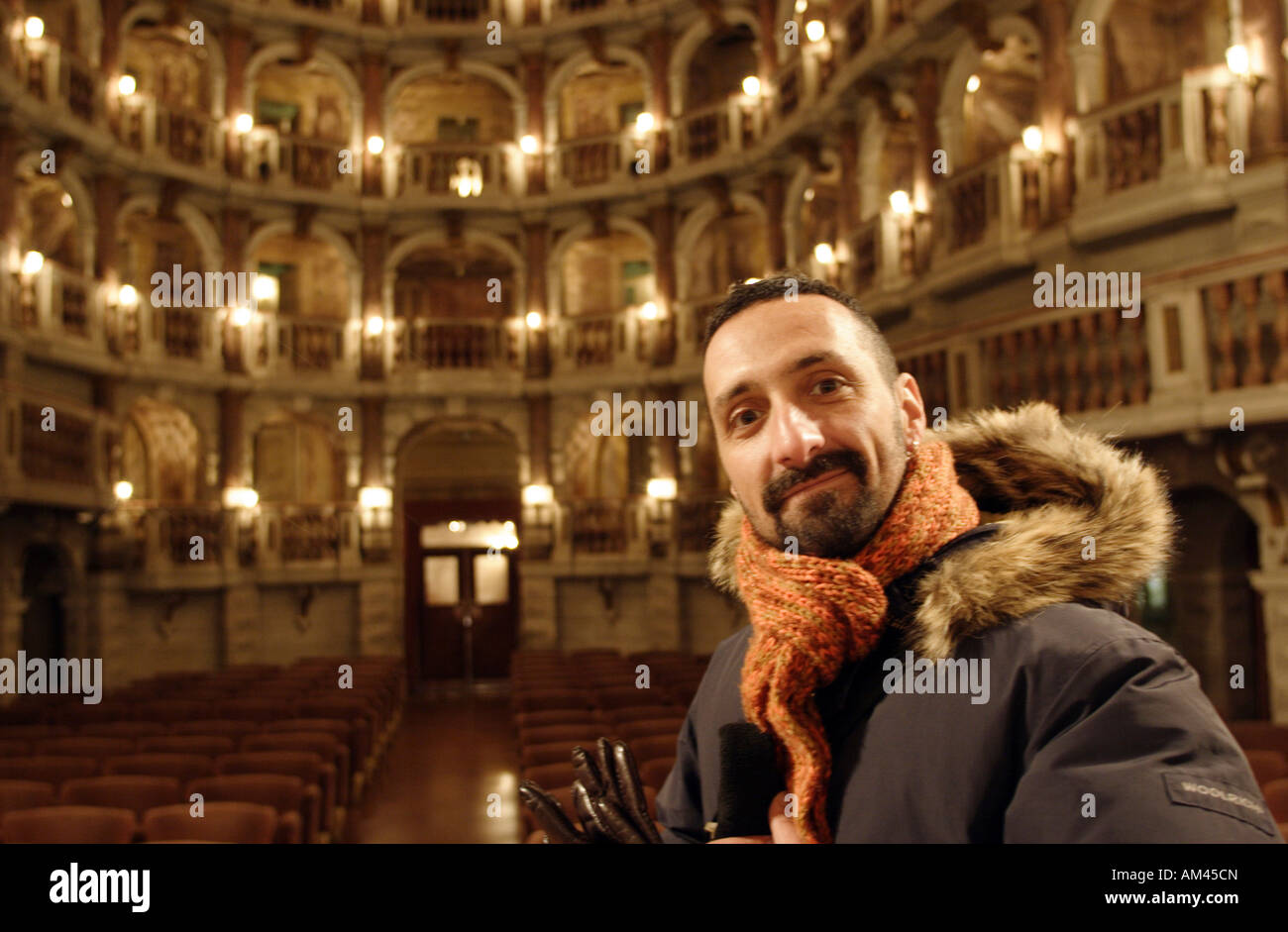 L'Italie, Lombardie, Mantoue, intérieurs de Teatro Scientifico del Bibiena. Banque D'Images