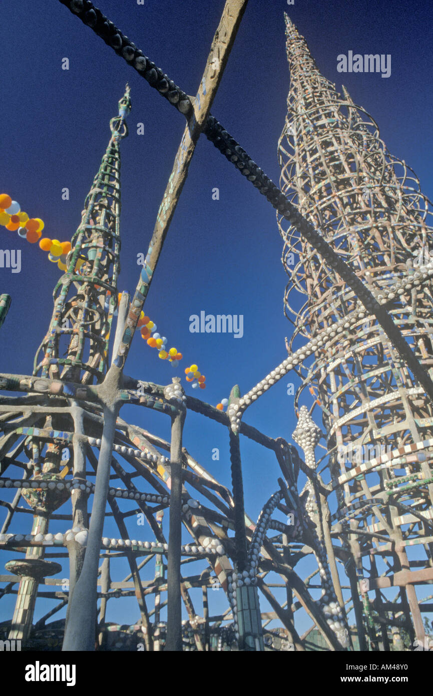 Watts Towers 20e anniversaire de l'émeute de 1965 Los Angeles California Banque D'Images