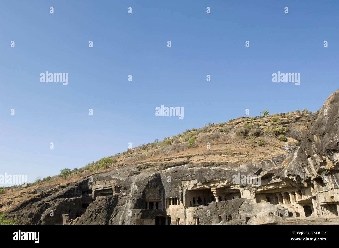 Anciennes ruines d'Ellora, grottes, Aurangabad, Maharashtra, Inde Banque D'Images