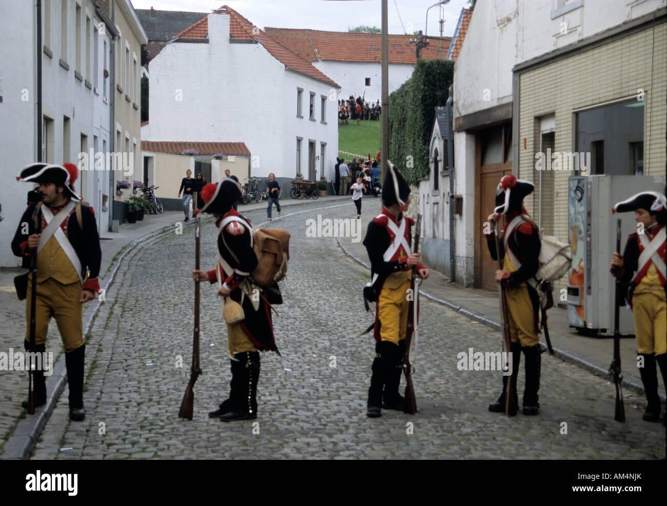 Re-énaction de la bataille de Waterloo, à Plancenoit, Belgique Banque D'Images