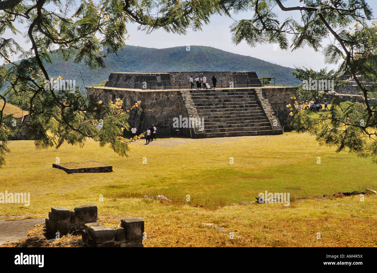 Piramide de la Serpiente Emplum (serpent à plumes (Pyramide) à Xochicalco, Mexique Banque D'Images