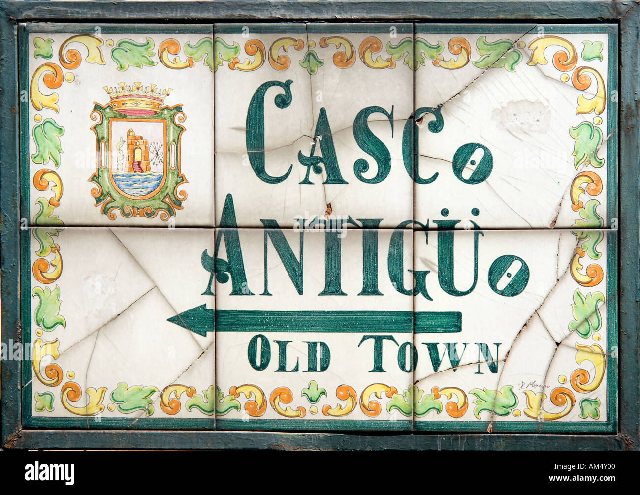 Plaque de rue dans la vieille ville (Casco Antiguo), Marbella, Costa del Sol, Andalousie, Espagne Banque D'Images