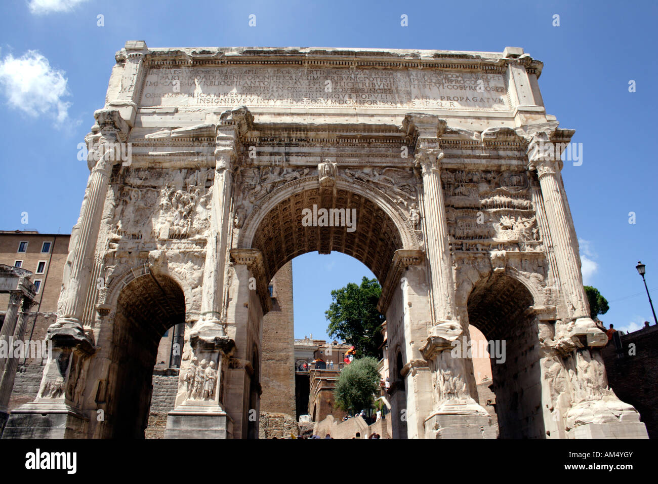 Chambre Arc de Septime Sévère au Forum Rome Banque D'Images