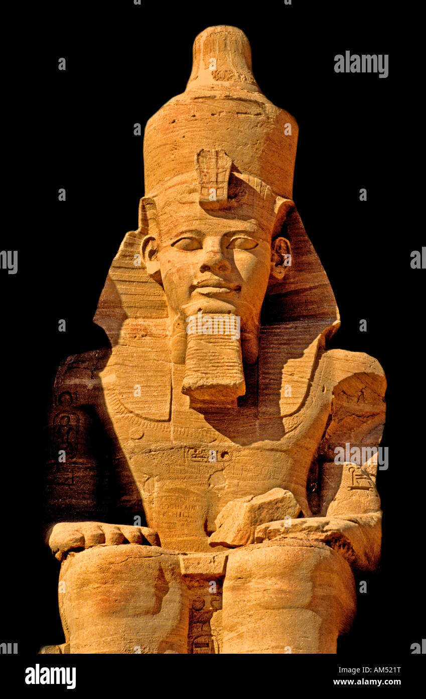 Ramsès Ramsès II Egypte 19 2 BC 1250 dynastie égyptienne pharaon sculpture statue Temple Abou Simbel Banque D'Images