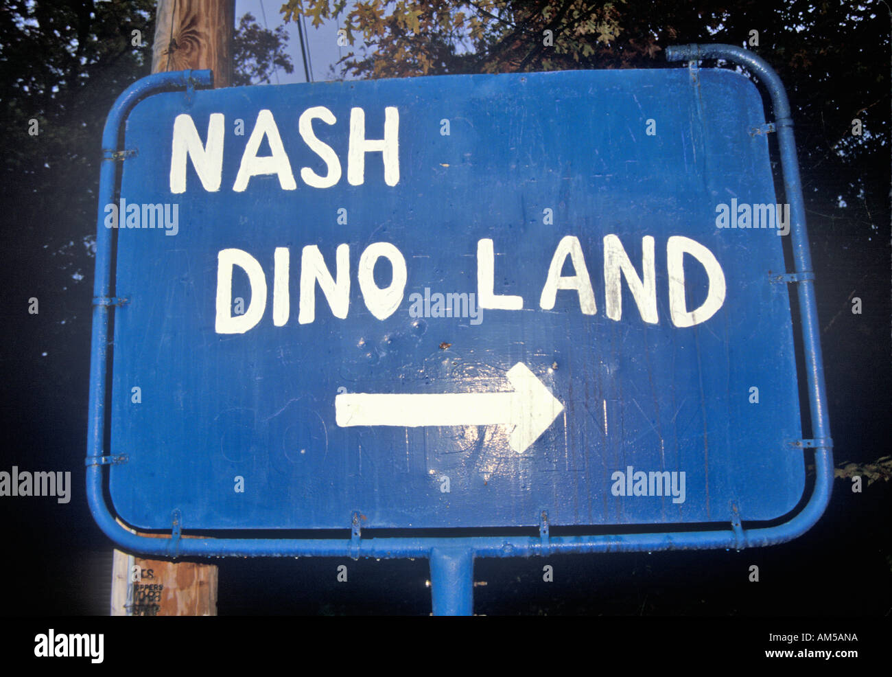 Signe pour Nash Dino Land South Hadley Massachusetts Banque D'Images