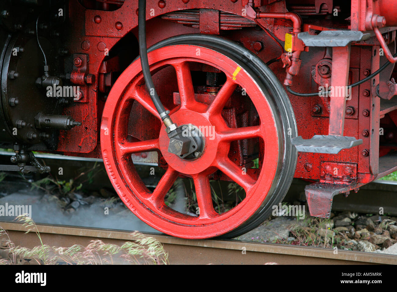 Roue d'un train à vapeur historique Banque D'Images