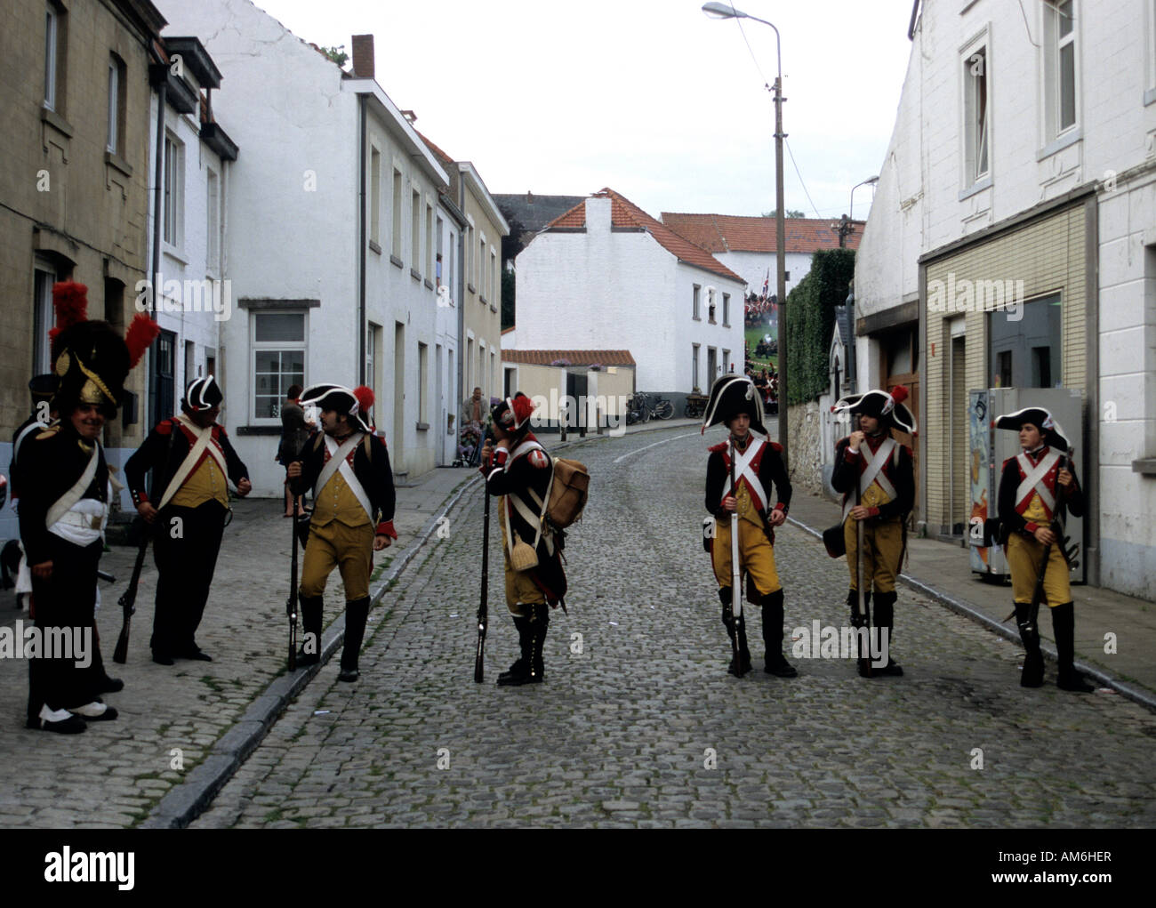 Re-énaction de la bataille de Waterloo, à Plancenoit, Belgique Banque D'Images