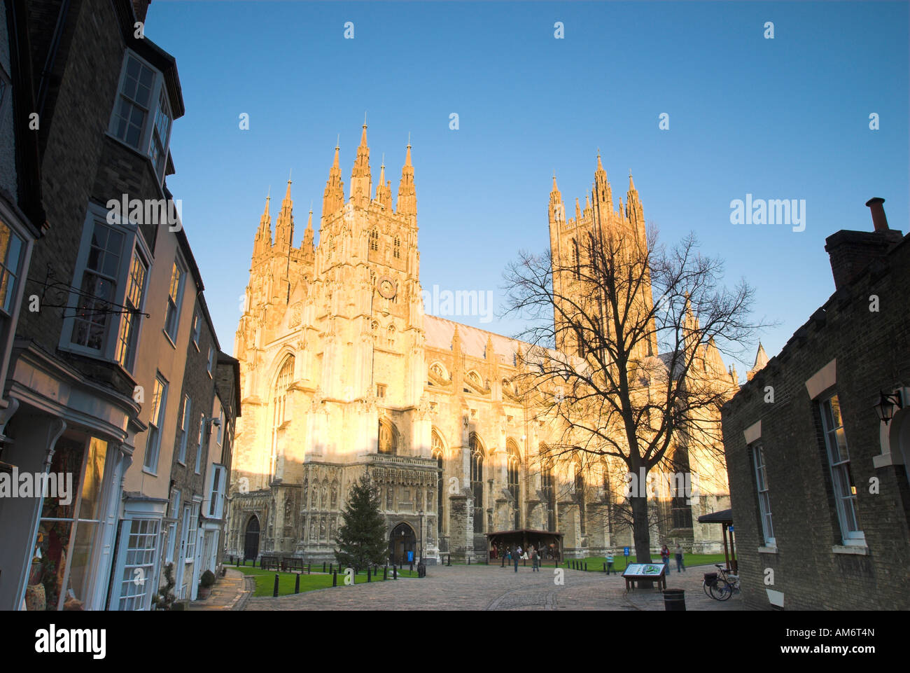 La Cathédrale de Canterbury Kent UK au coucher du soleil Banque D'Images