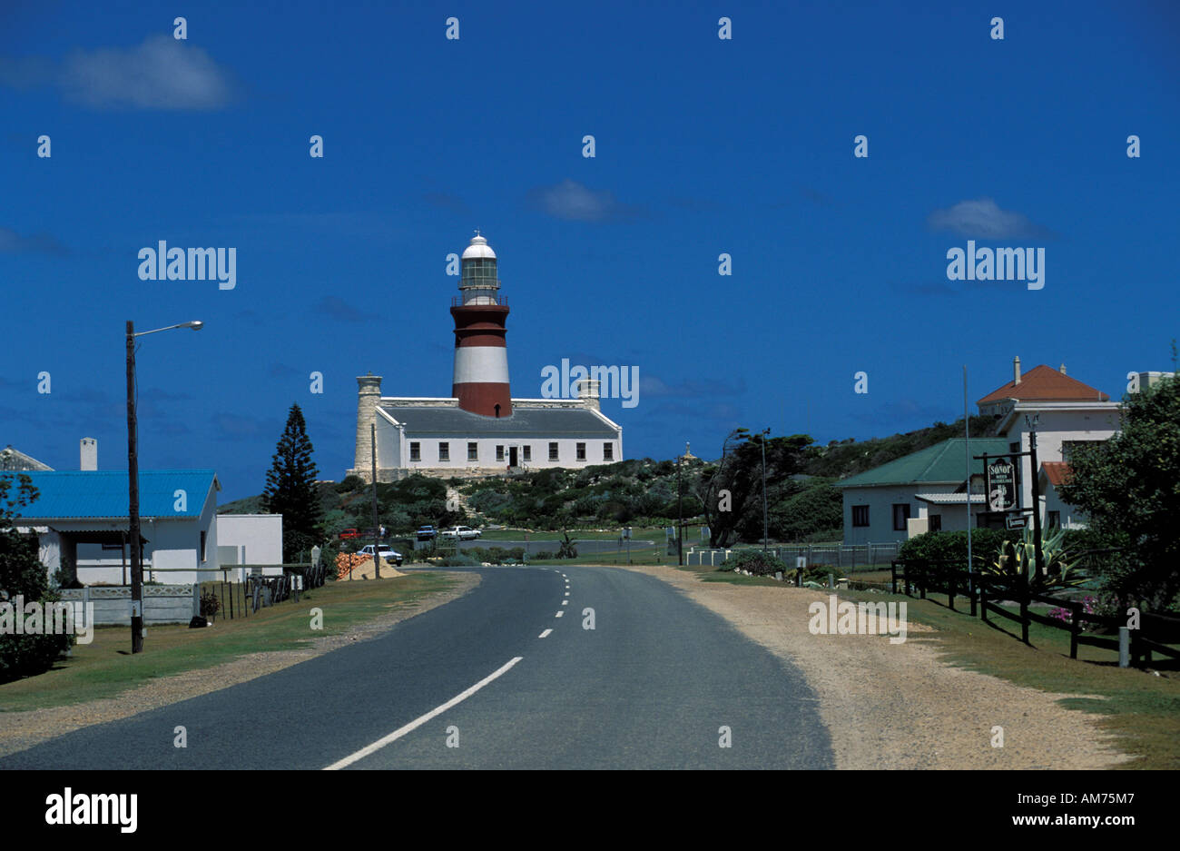 Cap Agulhas Lighthouse sur l'extrémité sud de l'Afrique du Sud Banque D'Images