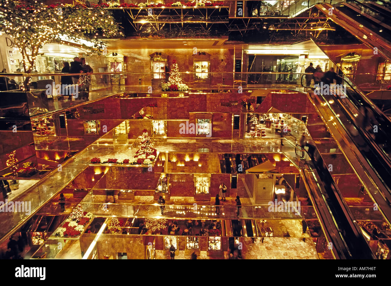 Atrium prétentieux de Trump Tower, New York City, USA Banque D'Images