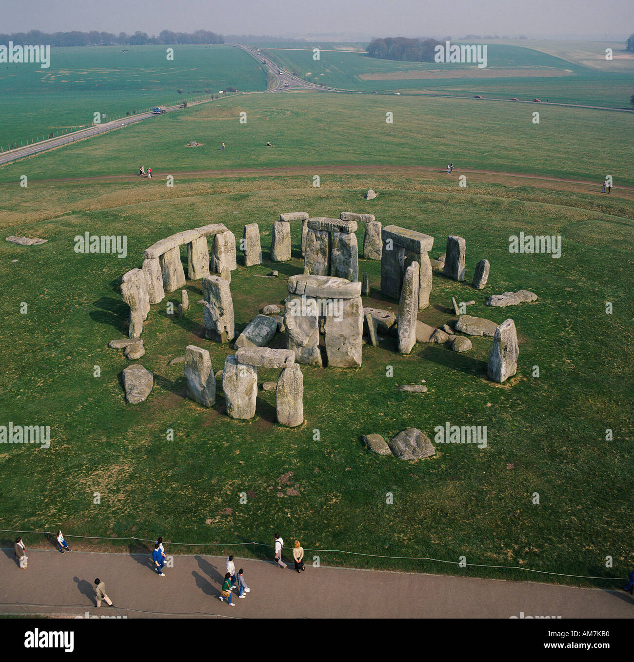 Site du patrimoine mondial de Stonehenge plaine de Salisbury Wiltshire UK Vue aérienne Banque D'Images