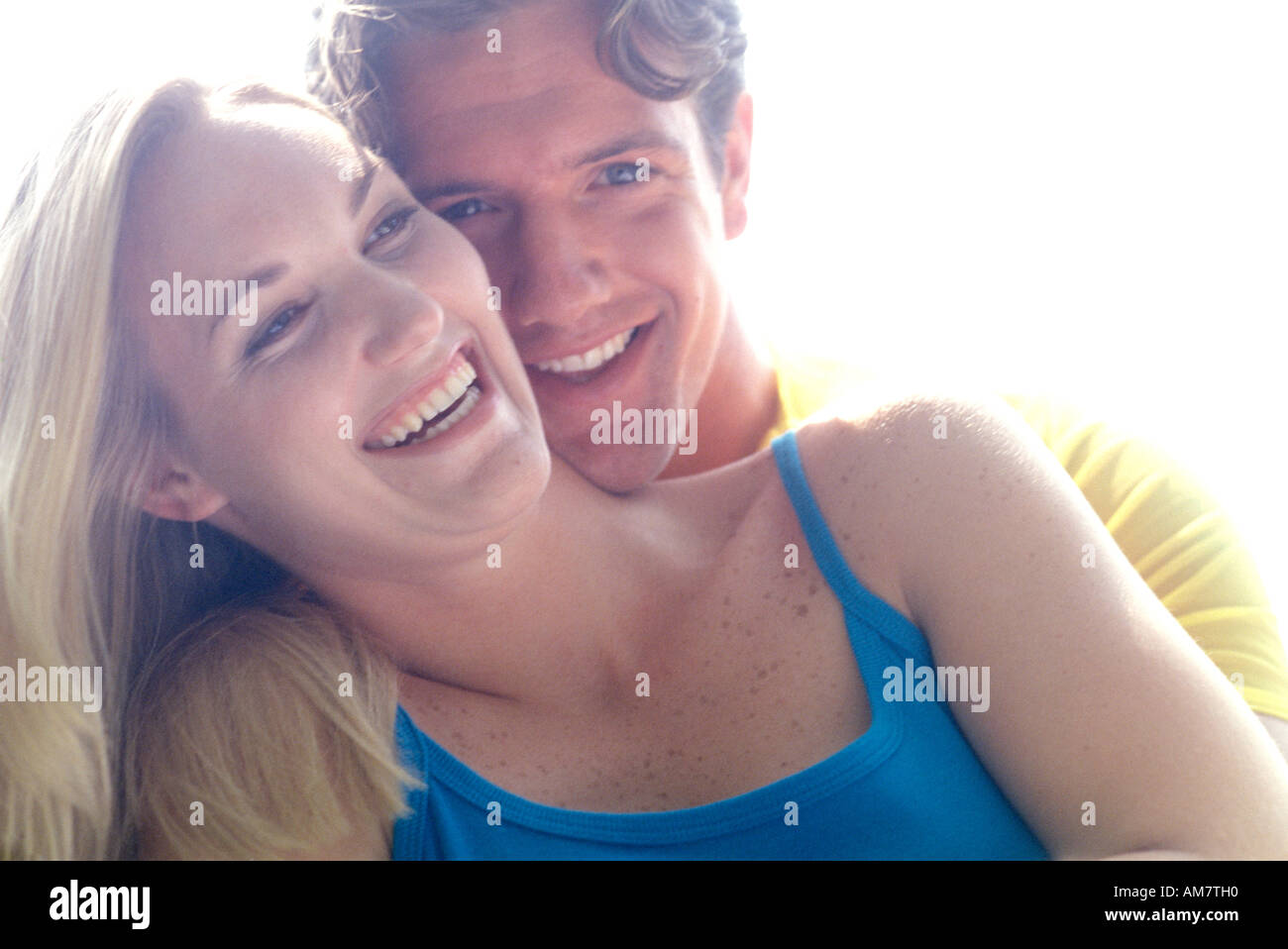 Jeune couple, smiling, portrait Banque D'Images