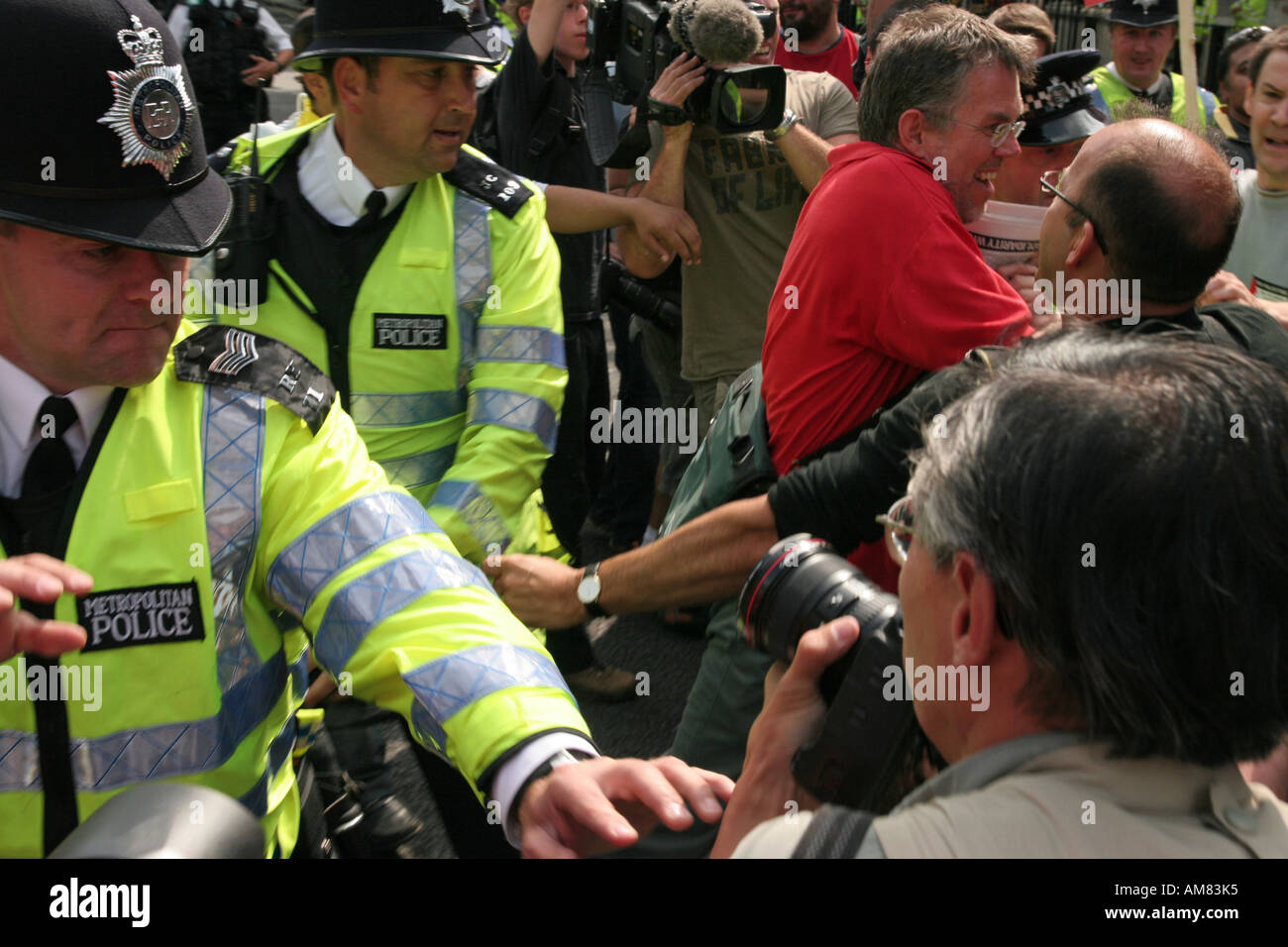 Les officiers de la police britannique à Londres Angleterre Royaume-uni Banque D'Images