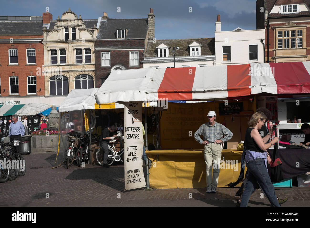 Marché du centre-ville de Cambridge, Angleterre Banque D'Images