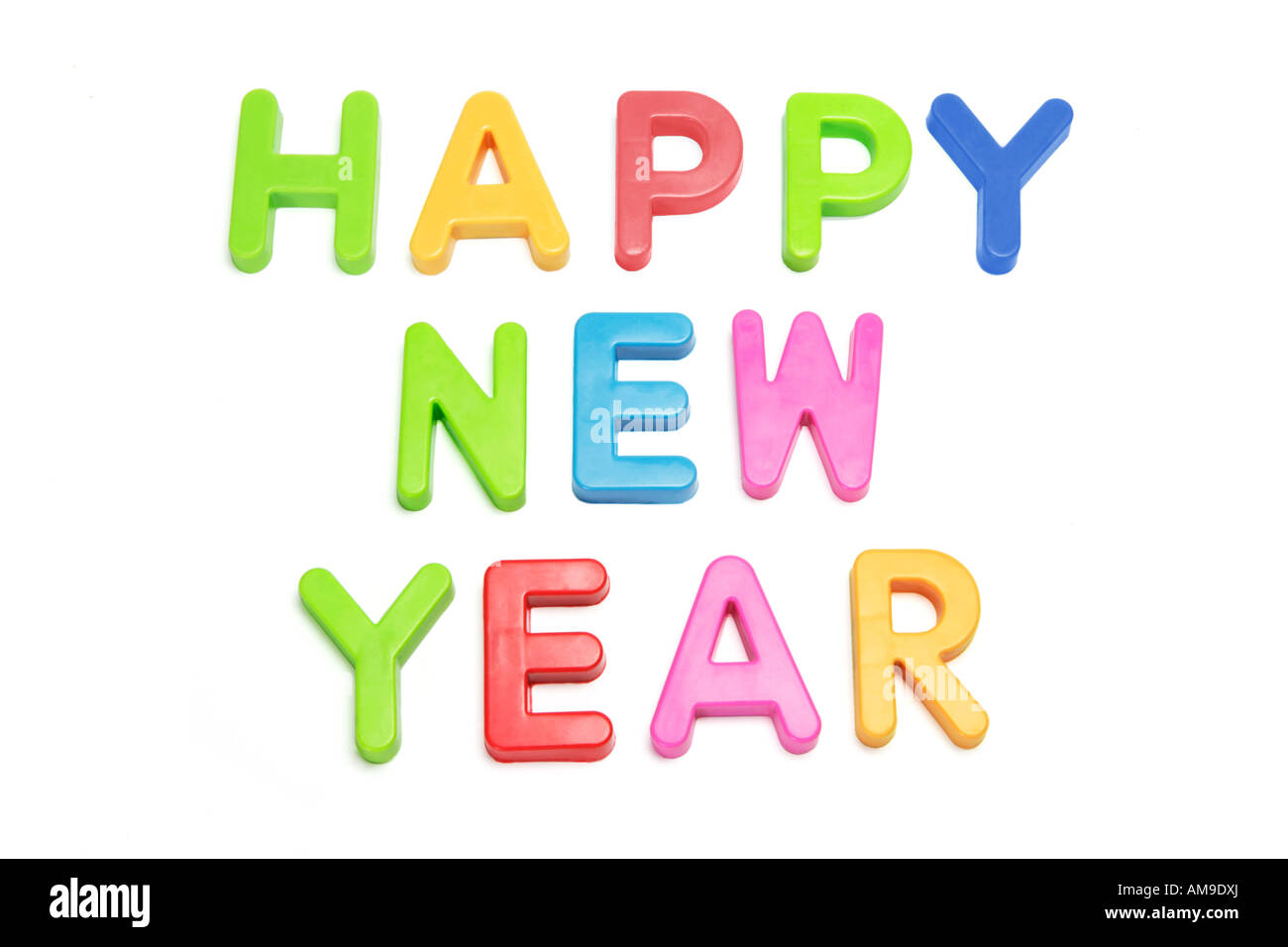 Bonne Année sur fond blanc Banque D'Images